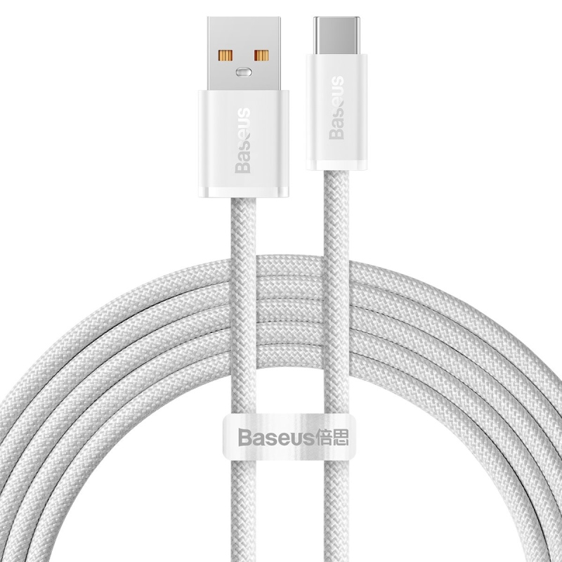 Baseus Dynamic sorozatú gyorstöltő adatkábel USB-A - USB-C 100W 2m Fehér