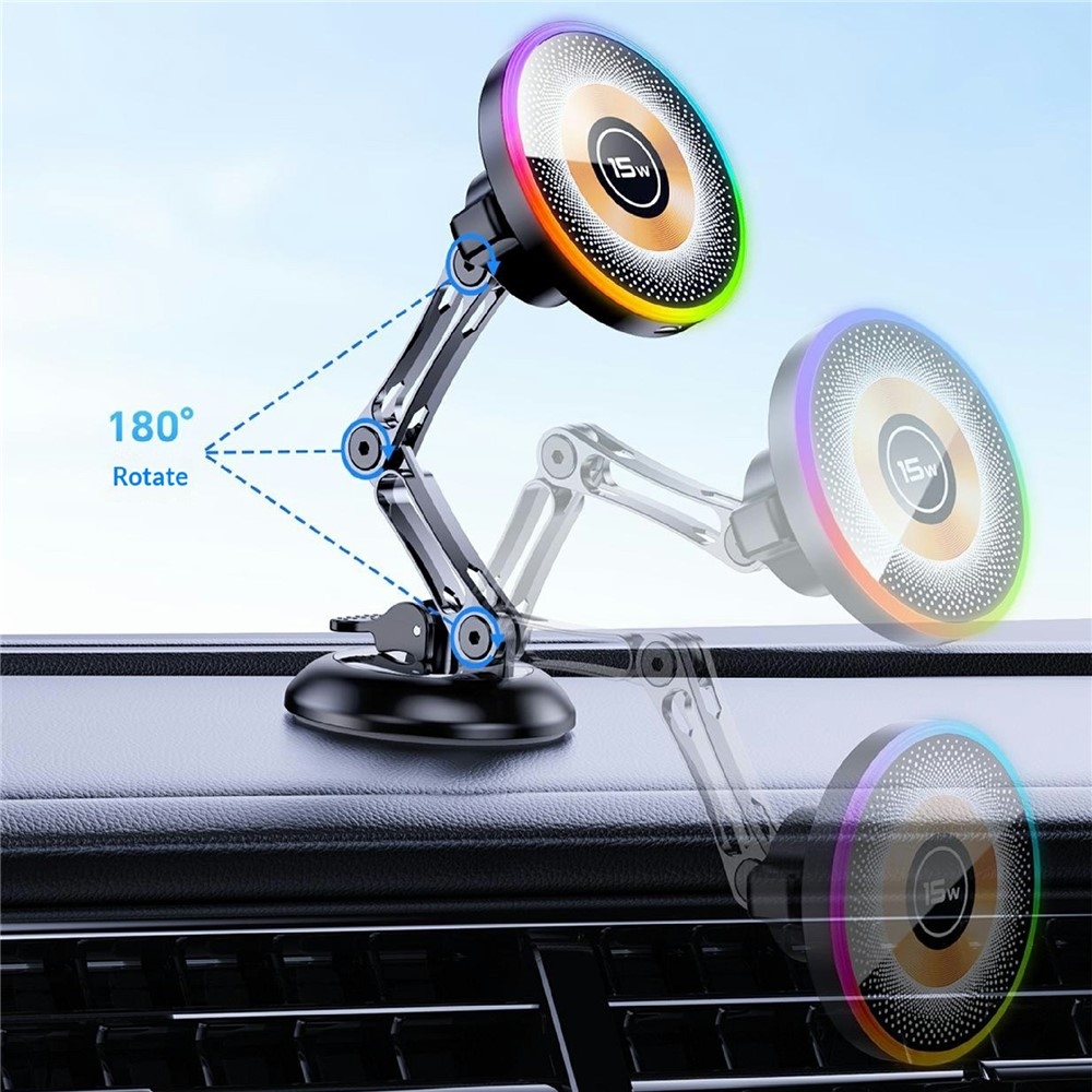 AKD255 mágneses autós tartó 15 W-os vezeték nélküli töltéssel