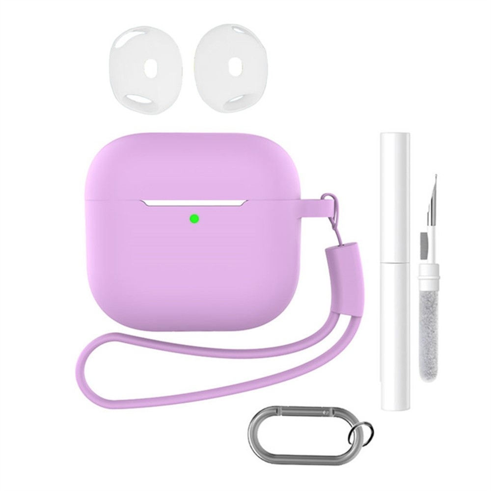 Apple AirPods 4 szilikon tok tisztító készlettel - rózsaszín