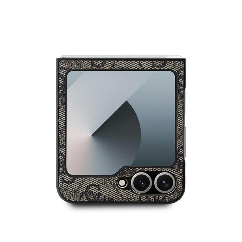 Guess PU 4G fém logó hátlap Samsung Galaxy Z Flip 6 barna