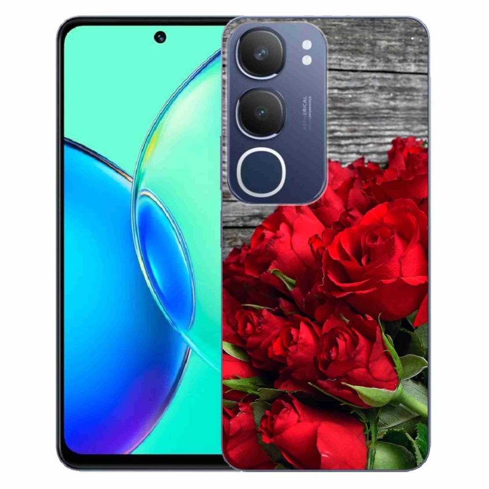 Gél borítás mmCase a Vivo Y19s készülékhez - piros rózsa