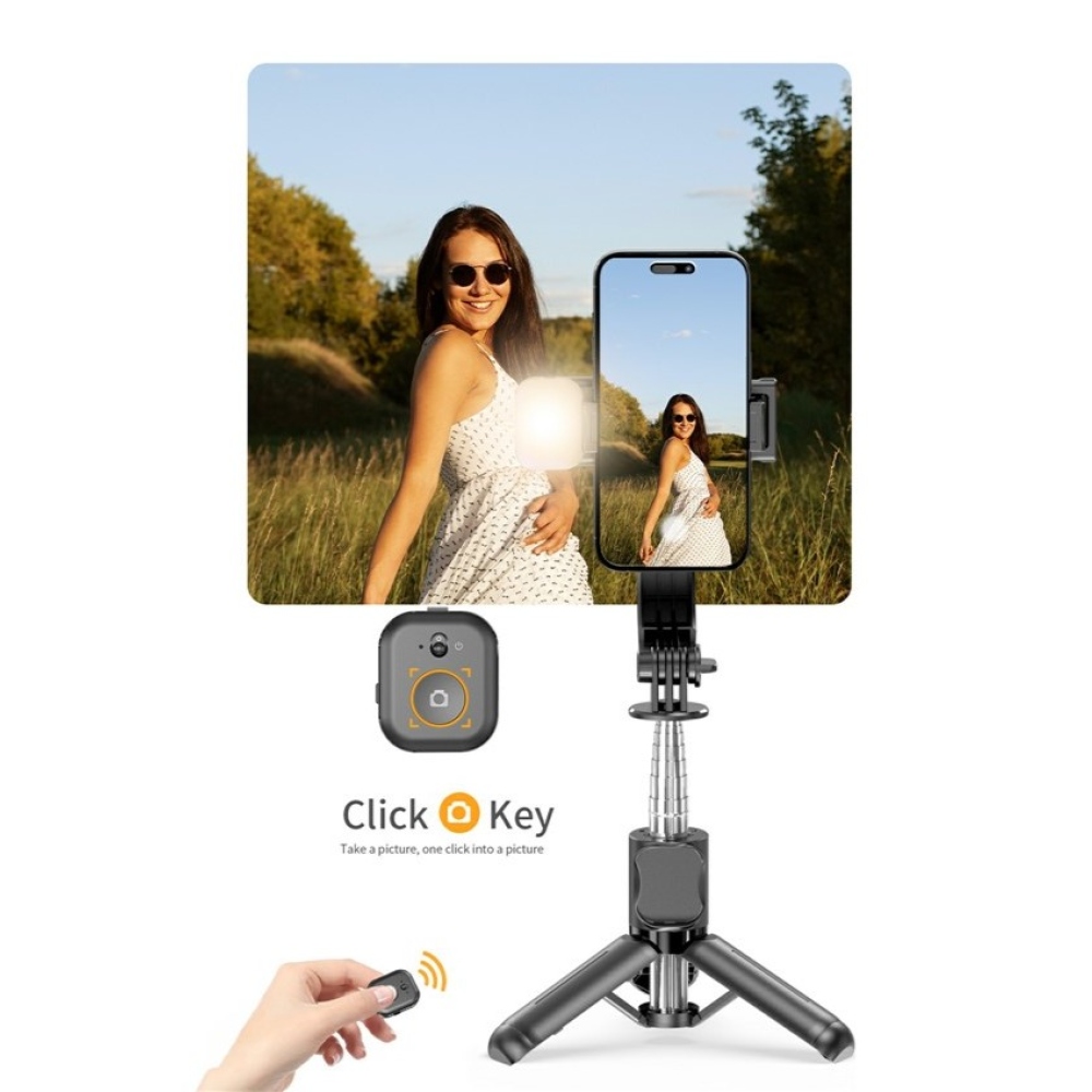 Q21S mini szelfibot állvánnyal, LED lámpával és Bluetooth-szal
