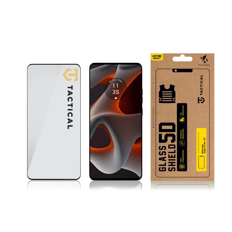 Taktikai üvegpajzs 5D üveg a Motorola Edge 50 Pro 5G Fekete készülékhez