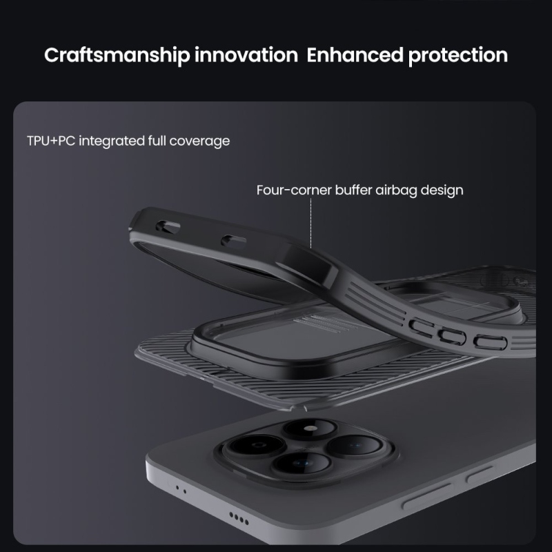Nillkin CamShield PRO hátlap Xiaomi Redmi Note 15 Pro 5G számára átlátszó fekete