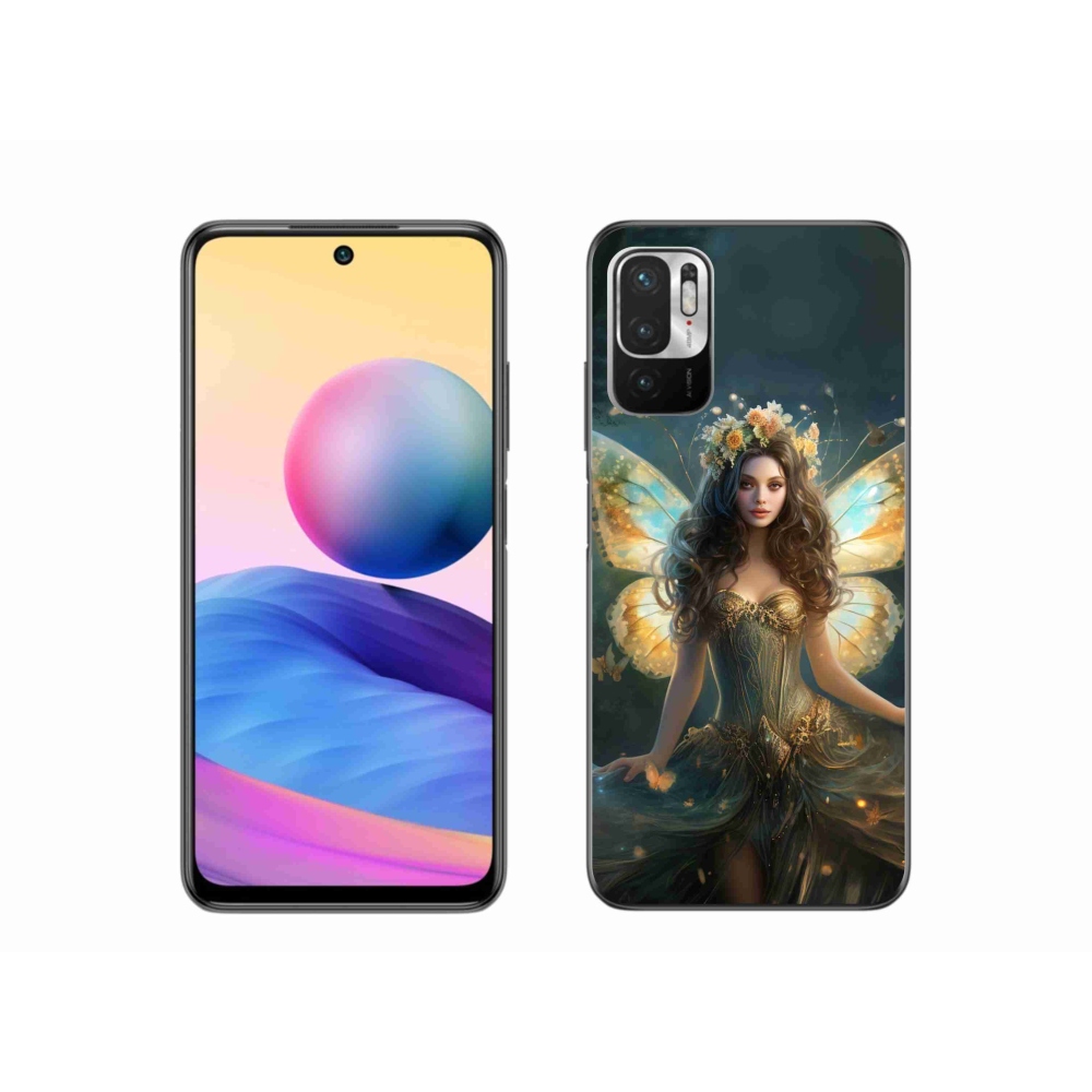 Gél borítás mmCase a Xiaomi Poco M3 Pro/5G számára - pillangó nő