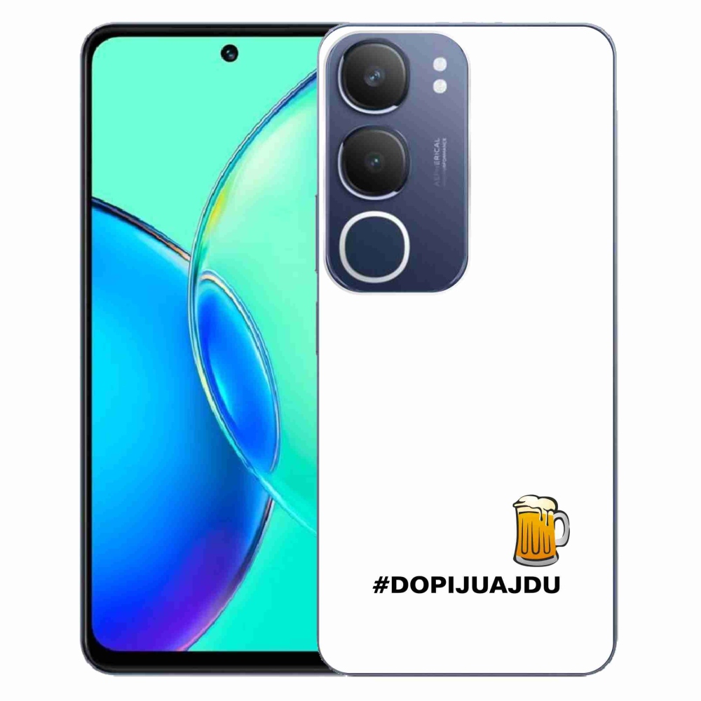 Gél borító mmCase a Vivo Y19s készülékhez - sör motívum 1 fehér háttér