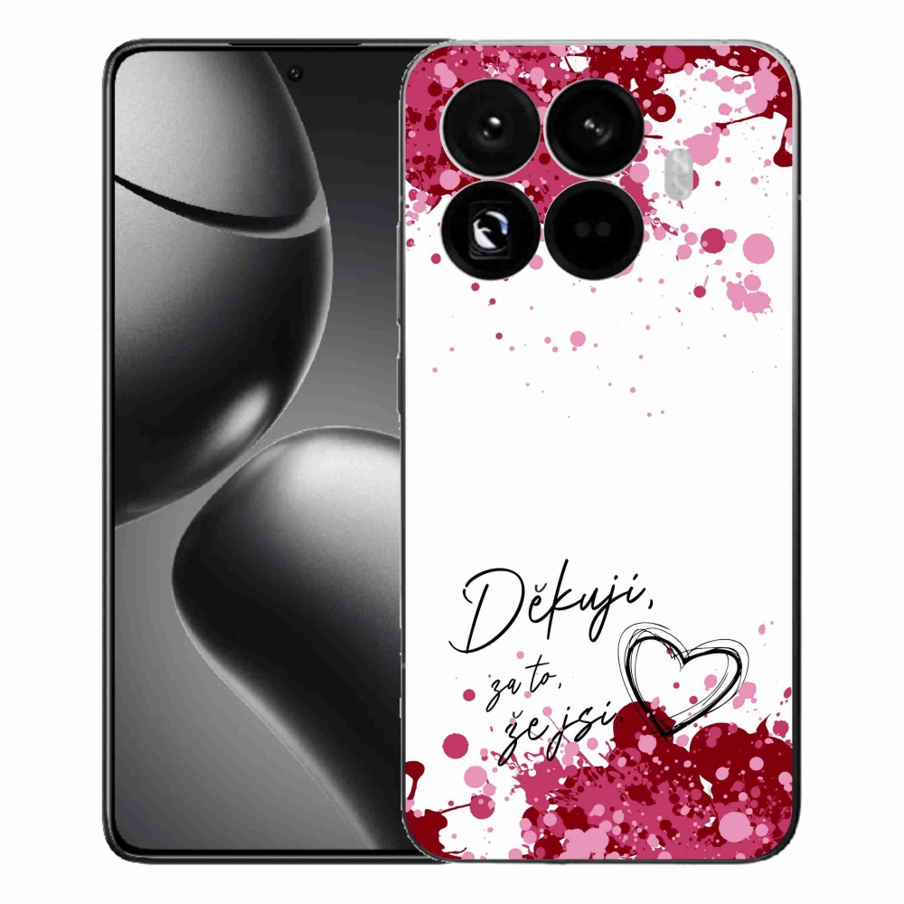 Gél borító mmCase a Xiaomi 15T Pro számára - szerelem szöveg 2 fehér háttérrel