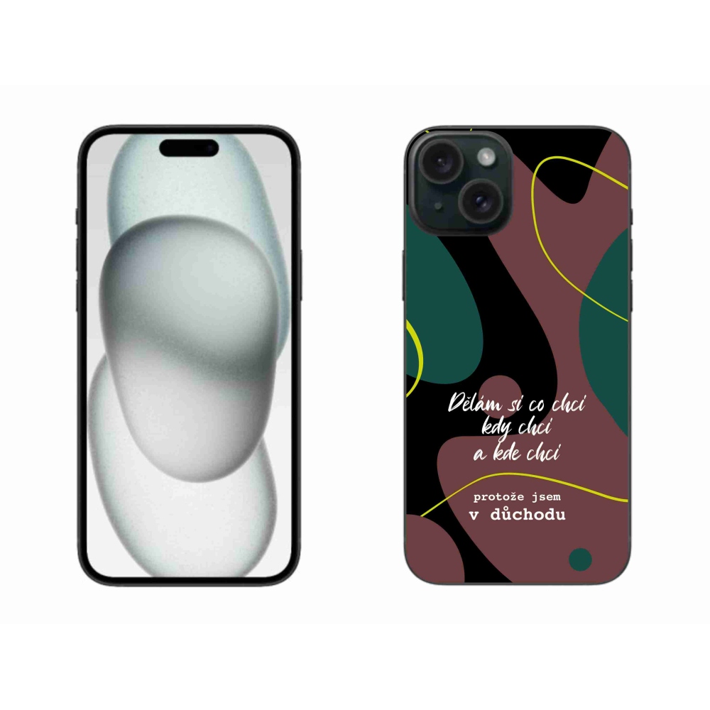 Gél borítás mmCase iPhone 15 Plus készülékhez - vicces szöveg 10 fekete háttér