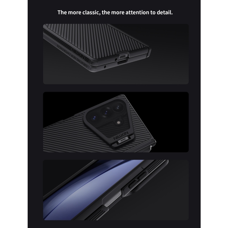 Nillkin CamShield Prop mágneses tolltartóval (átlátszó lencse) hátsó tok a Samsung Galaxy Z Fold 8-hoz, Ultra Black