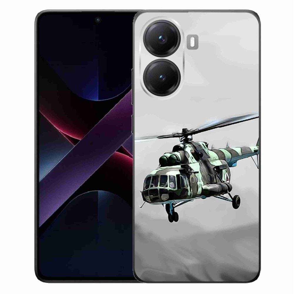 Gél borítás mmCase a Xiaomi Poco X7 Pro 5G számára - katonai helikopter
