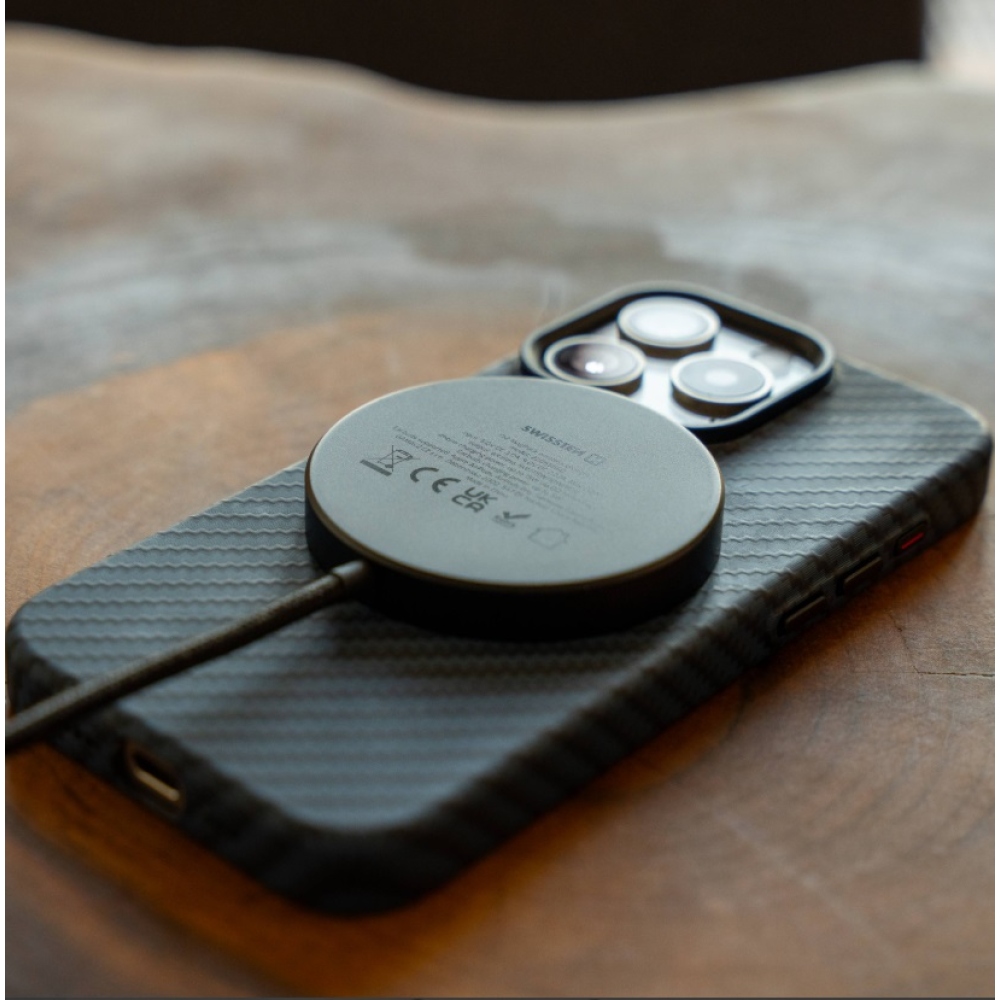 Swissten MagPuck Qi2 1,5 M vezeték nélküli töltő (MagSafe kompatibilis)