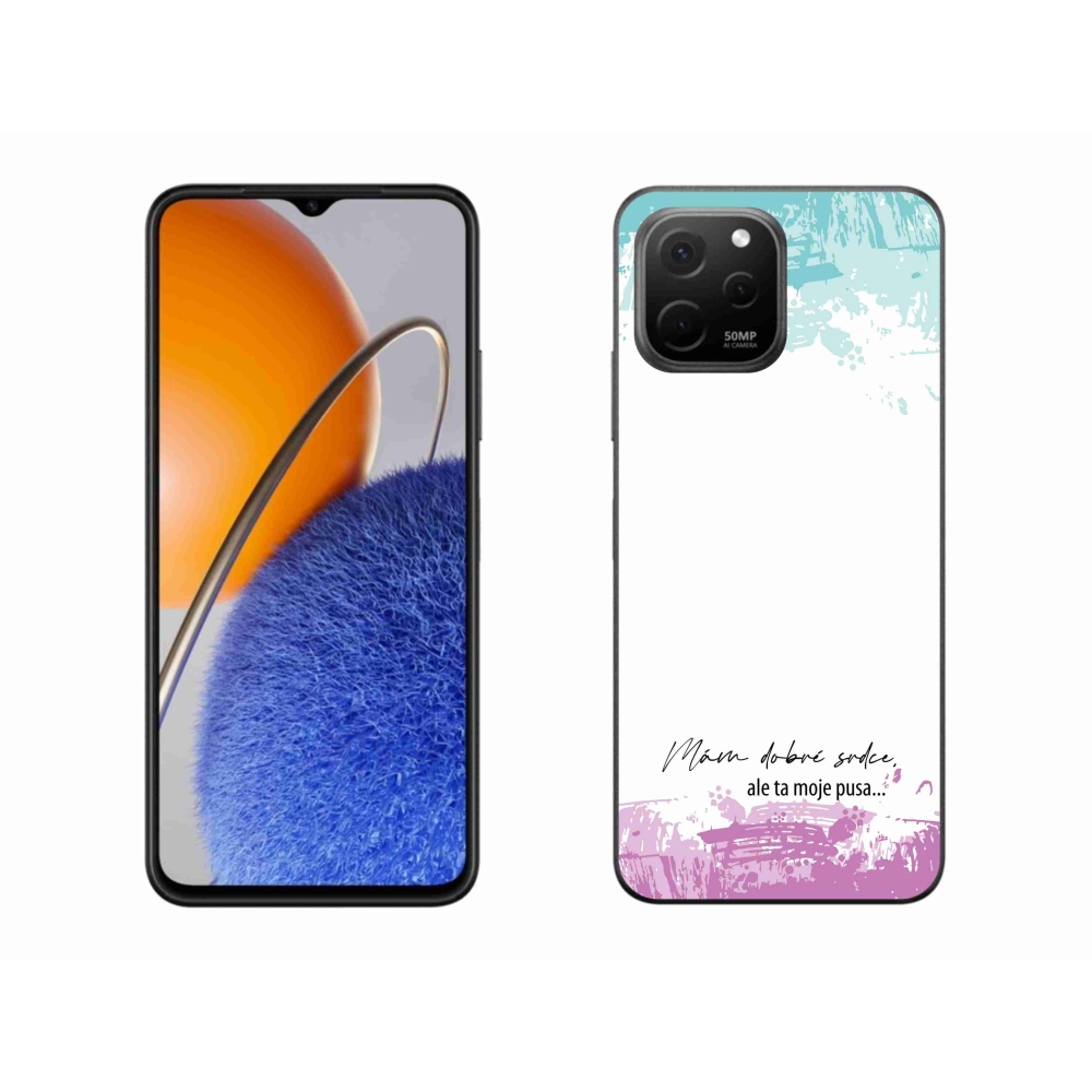 Gél borító mmCase a Huawei Nova Y61-hez - vicces szöveg 3 fehér háttérrel