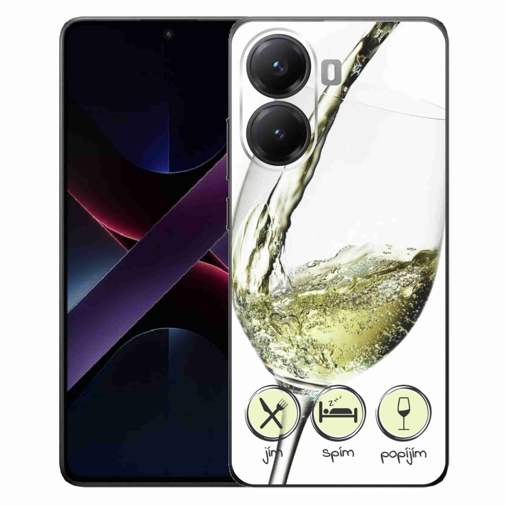 Gél borítás mmCase a Xiaomi Poco X7 Pro 5G-hez - borospohár fehér