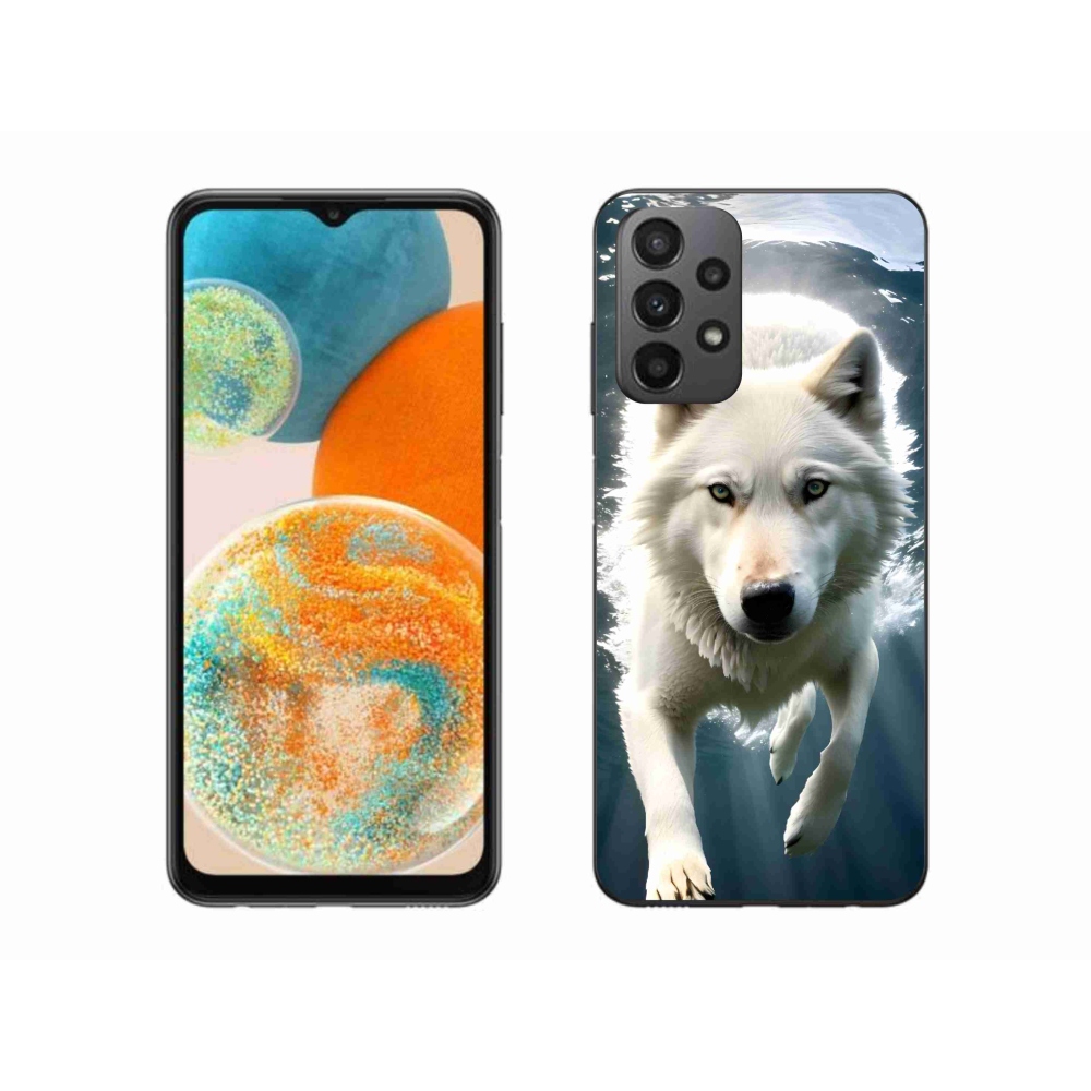 Zselés borítás mmCase Samsung Galaxy A23 4G/5G - fehér farkas