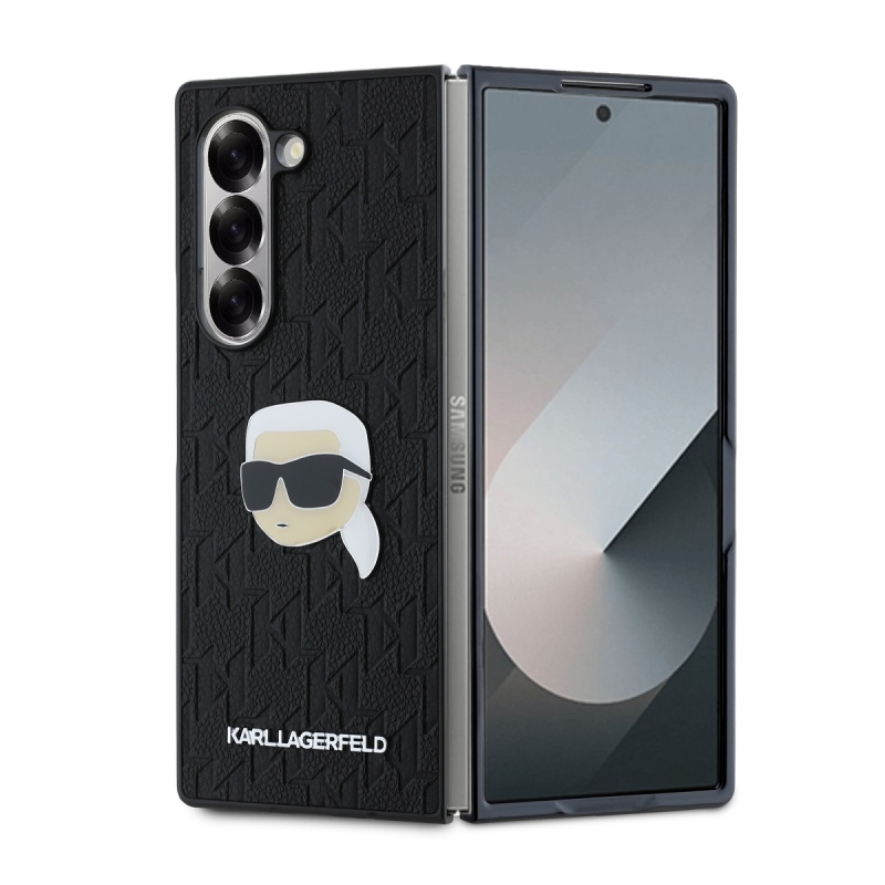 Karl Lagerfeld PU Saffiano Monogram Karl Head hátlap Samsung Galaxy Z Fold 6 Fekete fekete