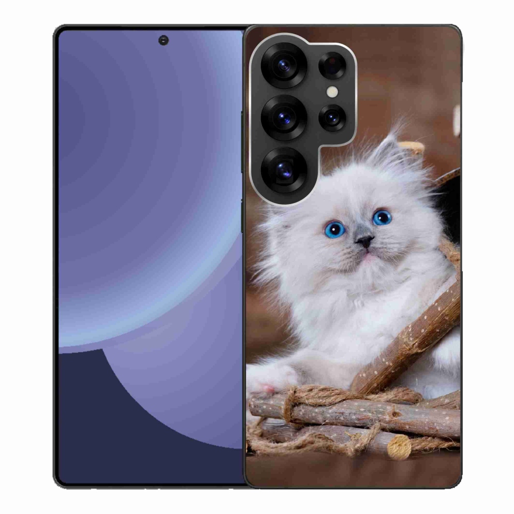 Gél védőhuzat mmCase Samsung Galaxy S25 Ultra készülékhez - fehér cica