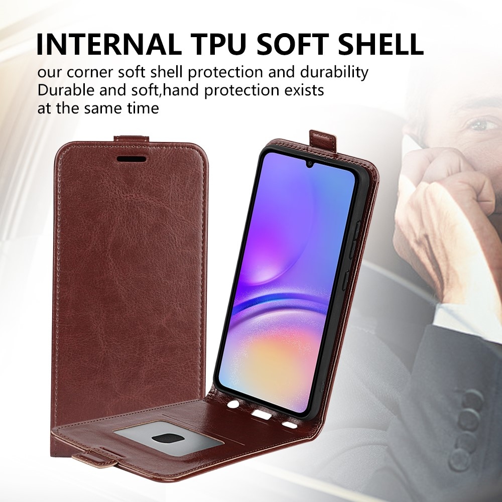 Függőleges könyvtáska Samsung Galaxy A06 4G készülékhez - barna