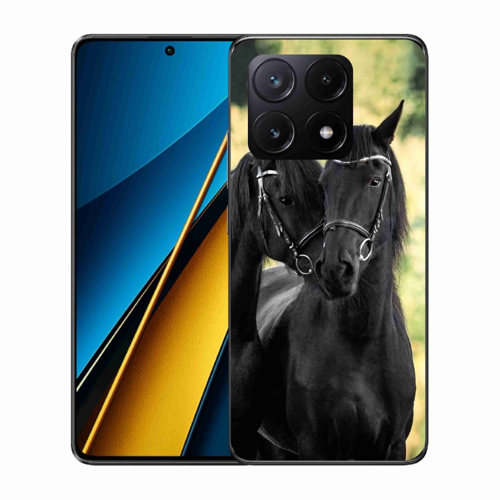 Gél borítás mmCase a Xiaomi Poco X6 Pro 5G számára - két fekete ló