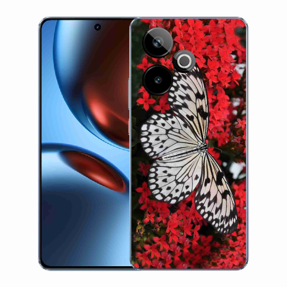 Zselés borítás mmCase a Realme GT 7 5G/GT 7T 5G számára - fekete és fehér pillangó 1