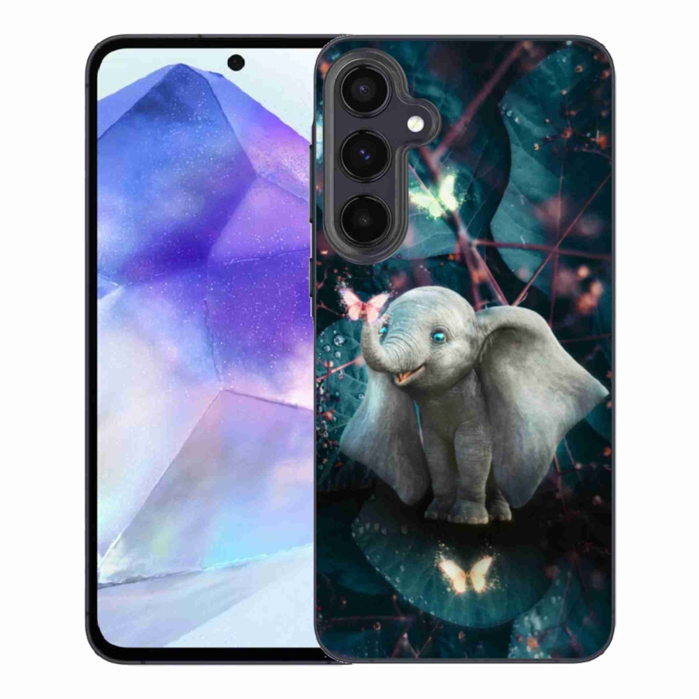 Gél borítás mmCase Samsung Galaxy A55 5G - aranyos elefánthoz