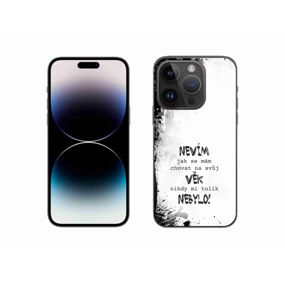 Gél borító mmCase iPhone 14 Pro 6.1 készülékhez - vicces szöveg 14 fehér háttér