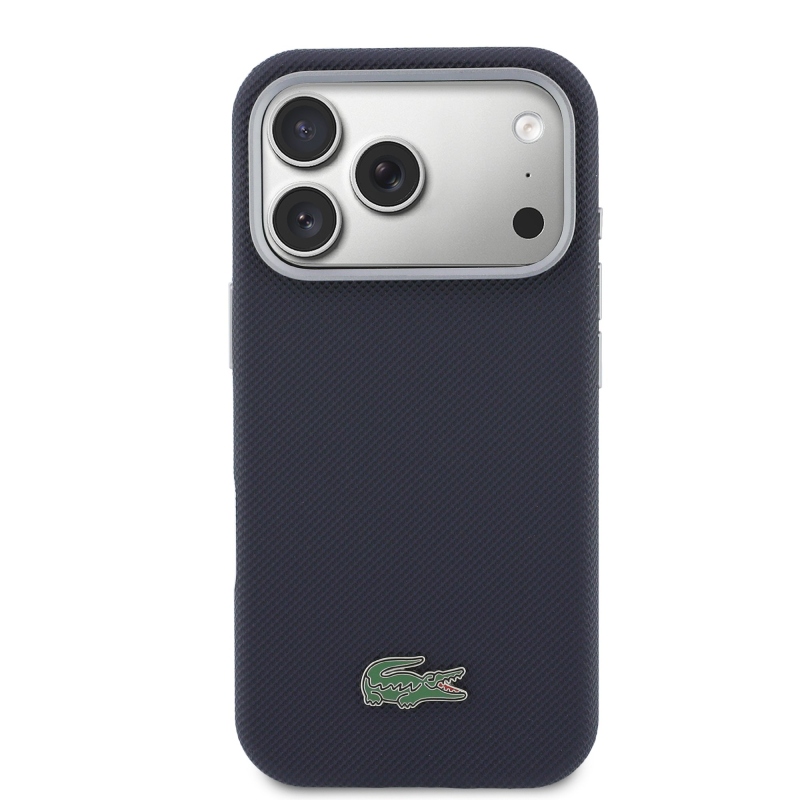 Lacoste PVC Petit Pique Semi Wrap MagSafe borító iPhone 17 Pro Max-hoz Tengerészgyalogság