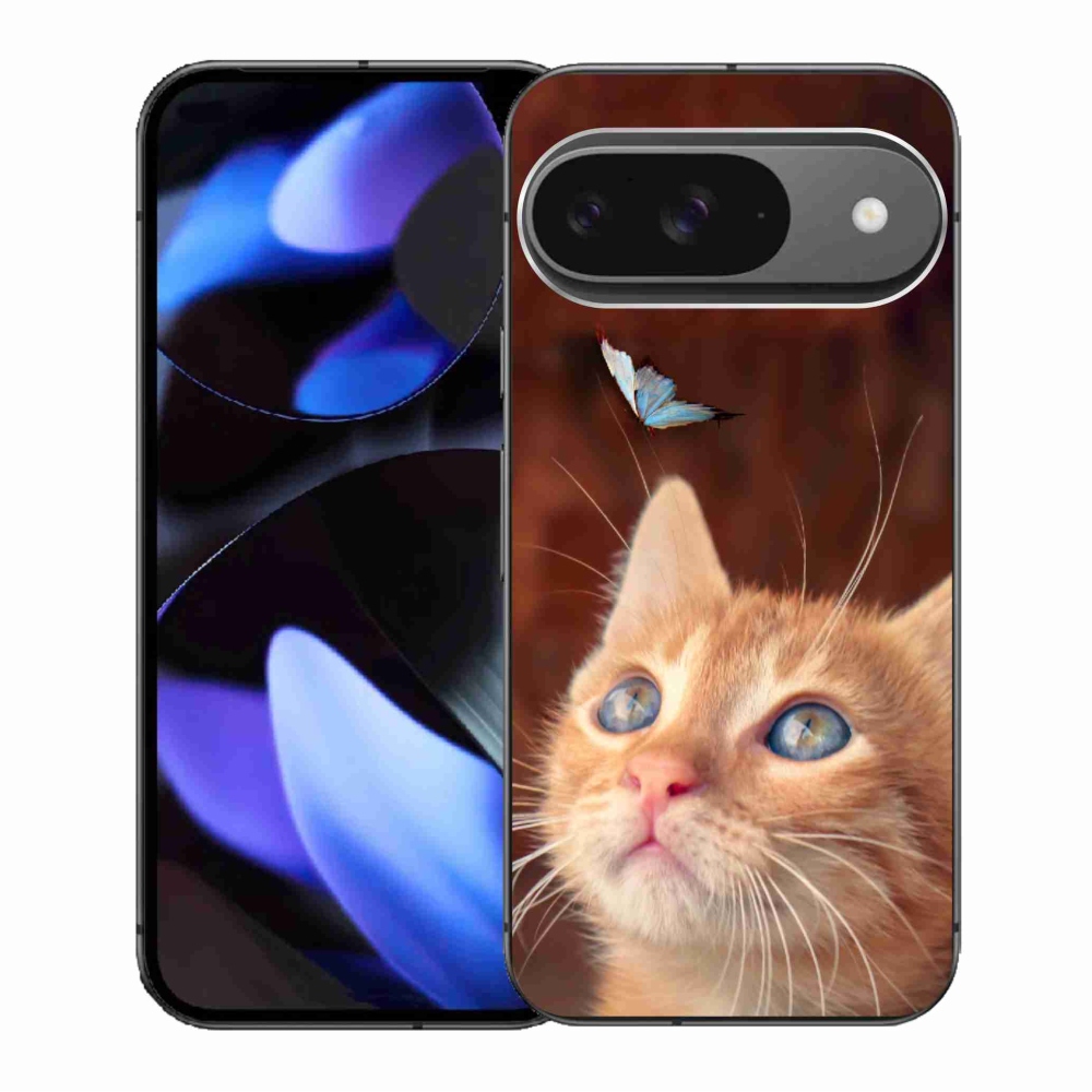 Gél borítás mmCase a Google Pixel 9/9 Pro számára - pillangó és cica