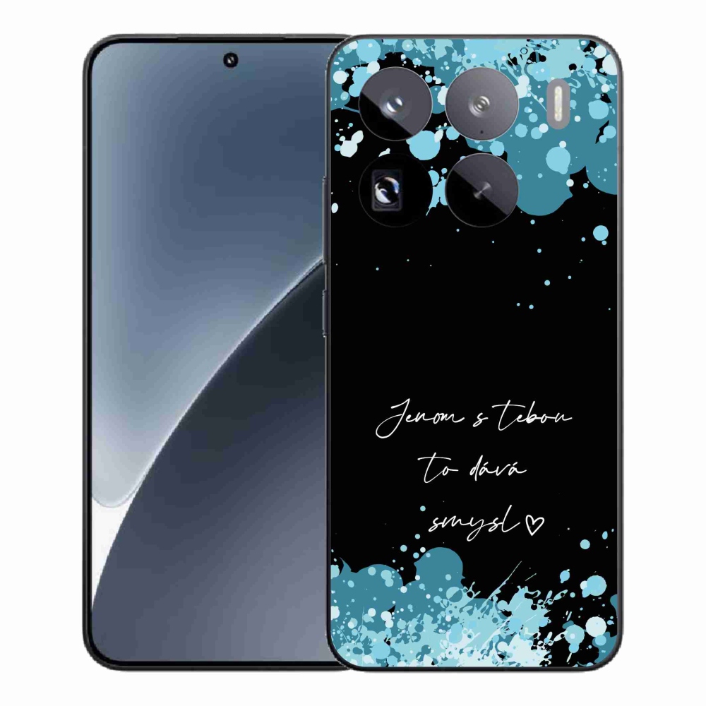 Gél borító mmCase a Xiaomi 15 Pro-hoz - szerelmes szöveg fekete háttérrel