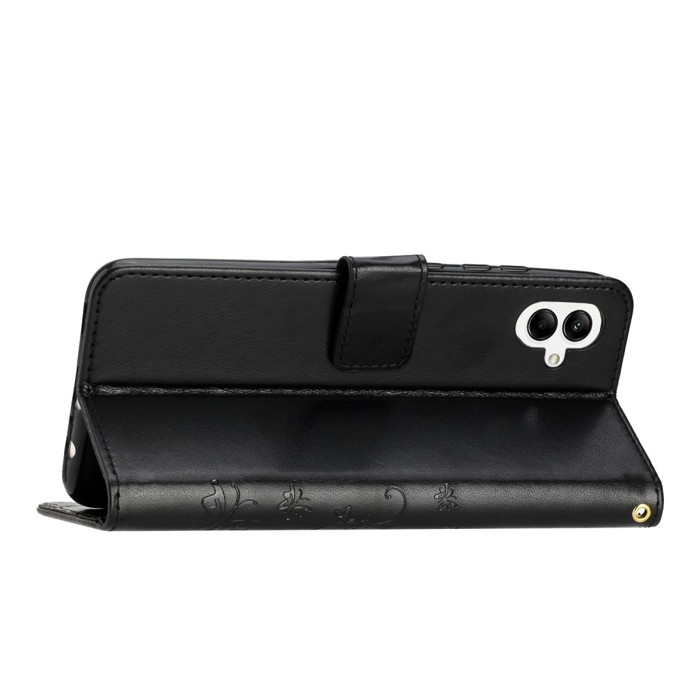 Virágok könyv tok Samsung Galaxy A06 4G készülékhez - fekete