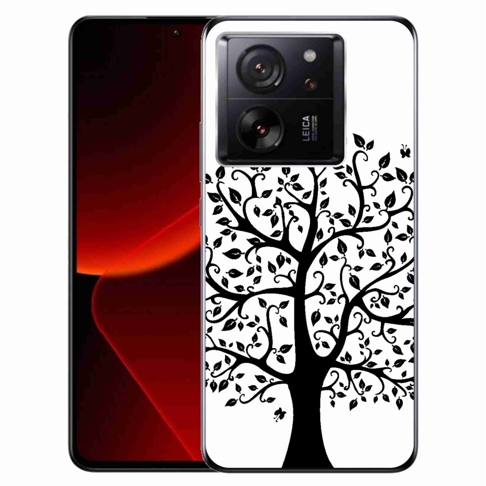 Gél borítás mmCase a Xiaomi 13T/13T Pro számára - fekete és fehér fa