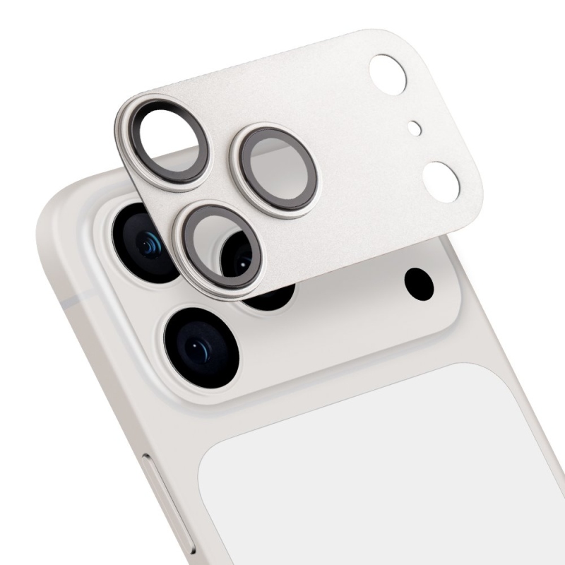 TOK: ME Camera Island lencsevédő az Apple iPhone 18 Pro Max-hoz, ezüst színben