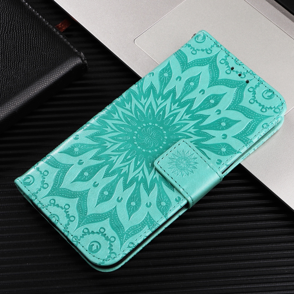 Napraforgó könyv tok Xiaomi Redmi 15C 4G/5G (173mm) - teáskék színben