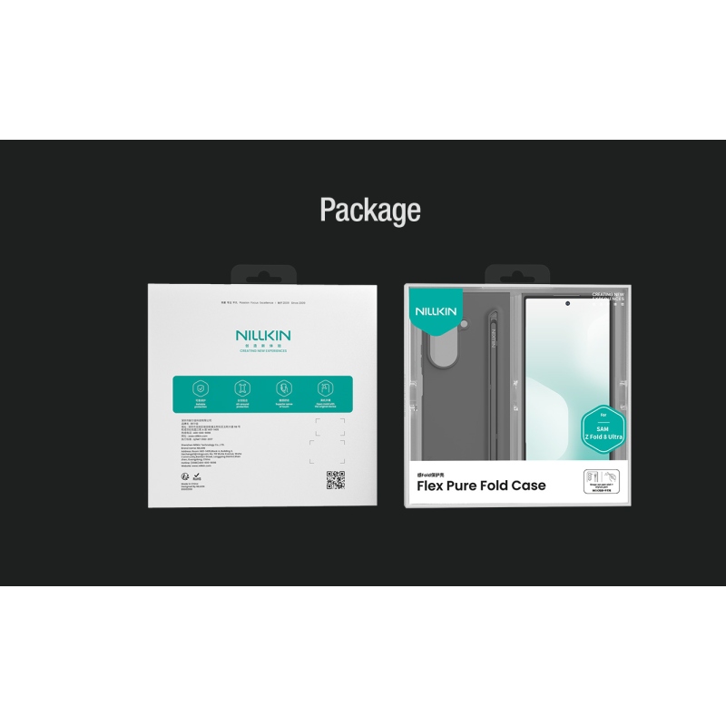 Nillkin Flex Pure Fold tolltartóval ellátott tok a Samsung Galaxy Z Fold 8-hoz, Ultra Black