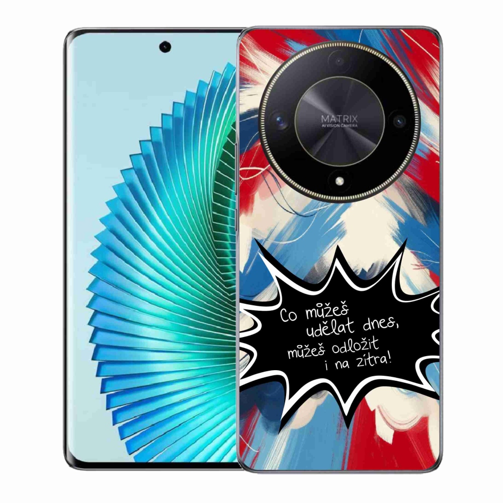 Gél borító mmCase a Honor Magic 6 Lite 5G készülékhez - vicces szöveg 9 fekete háttér