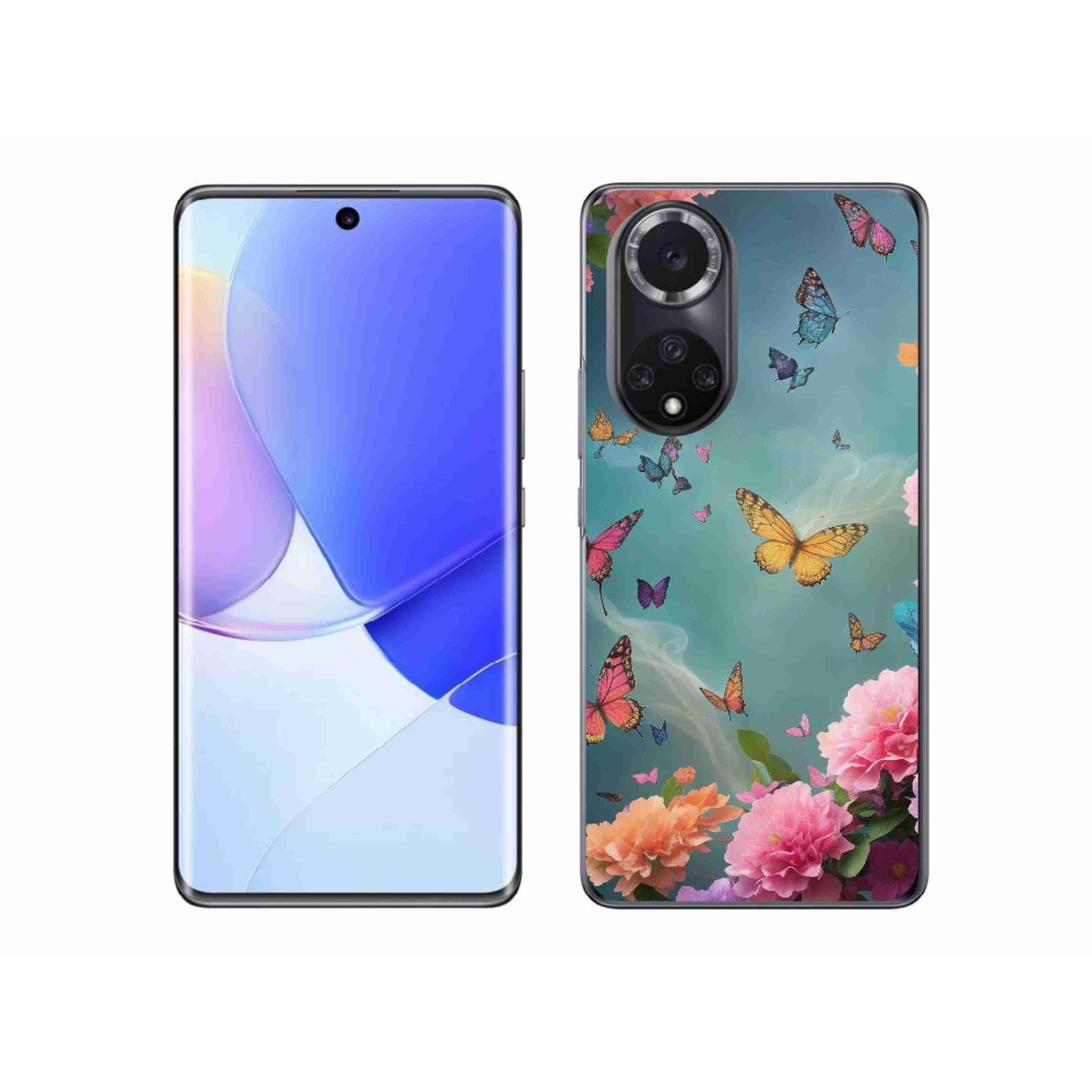 Gél borító mmCase a Huawei Nova 9-re - színes virágok és pillangók
