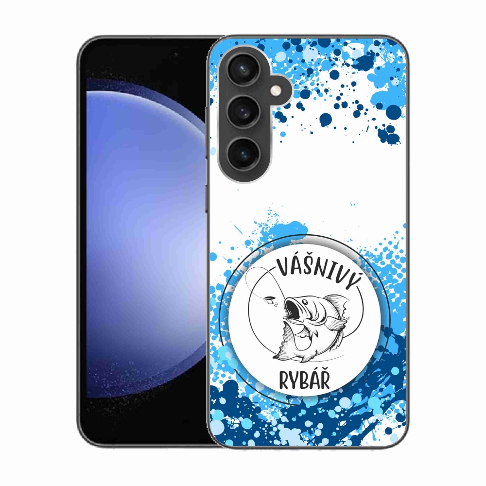 Gél borítás mmCase Samsung Galaxy S23 FE - szenvedélyes halász fehér háttérrel