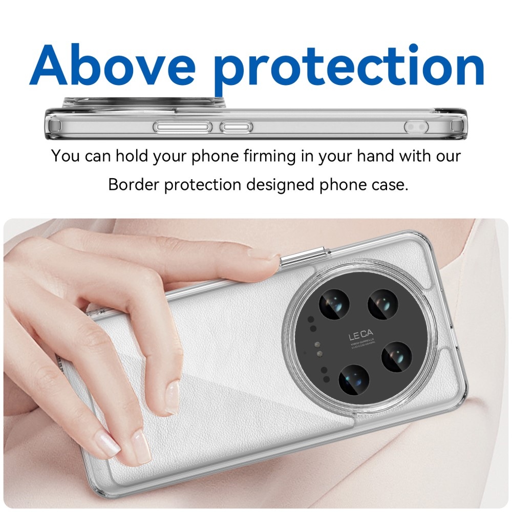 Gél tok kemény hátlappal a Xiaomi 14 Ultra számára - átlátszó