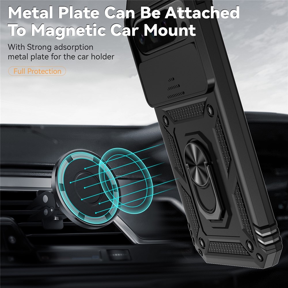 Gyűrűálló borítás Google Pixel 10 Pro XL/Pixel 9 Pro XL készülékhez - fekete