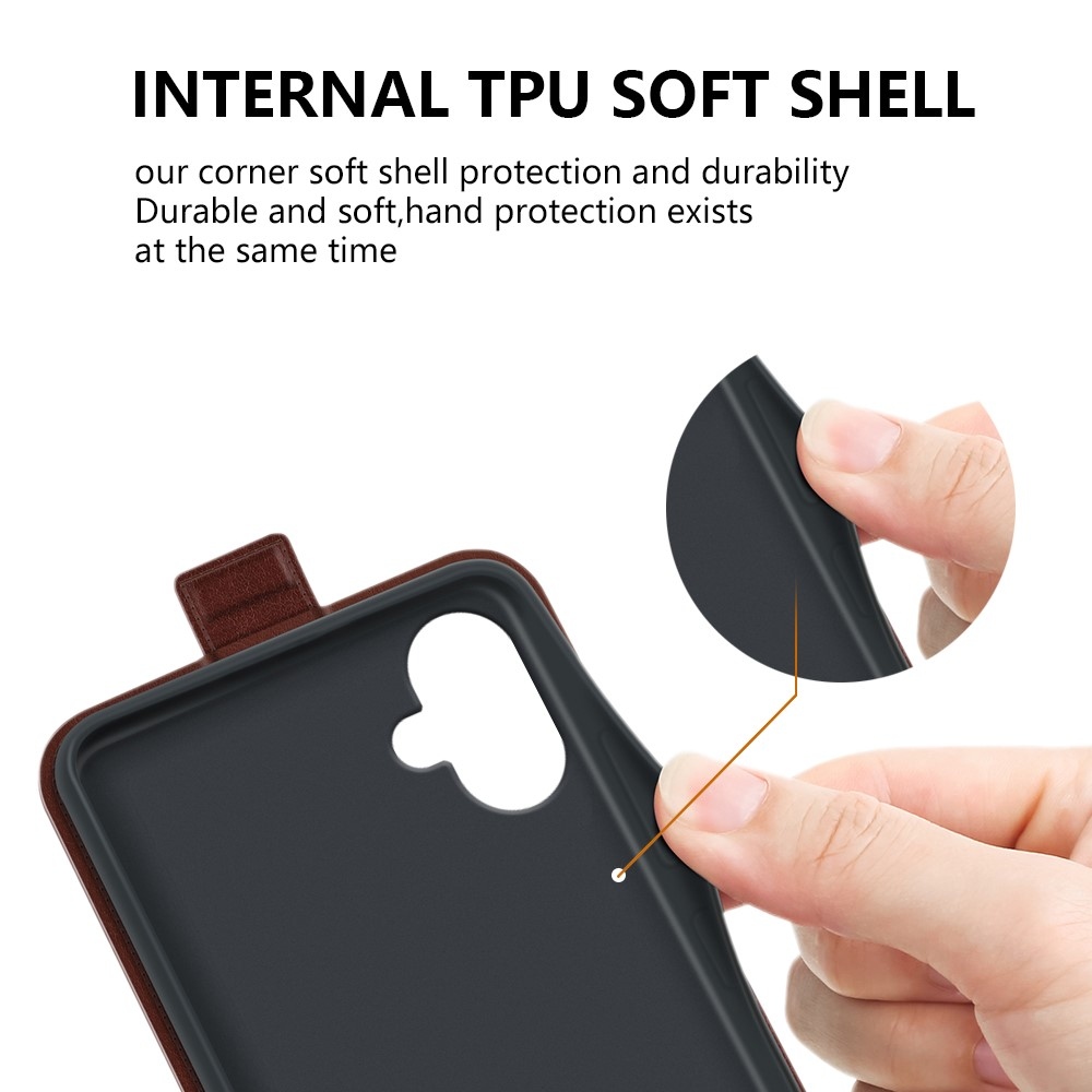 Függőleges könyvtáska Samsung Galaxy A06 4G készülékhez - barna