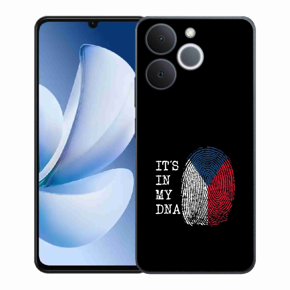 Zselés borító mmCase a Realme Note 70T készülékhez - zászlós ujjlenyomat fekete háttérrel