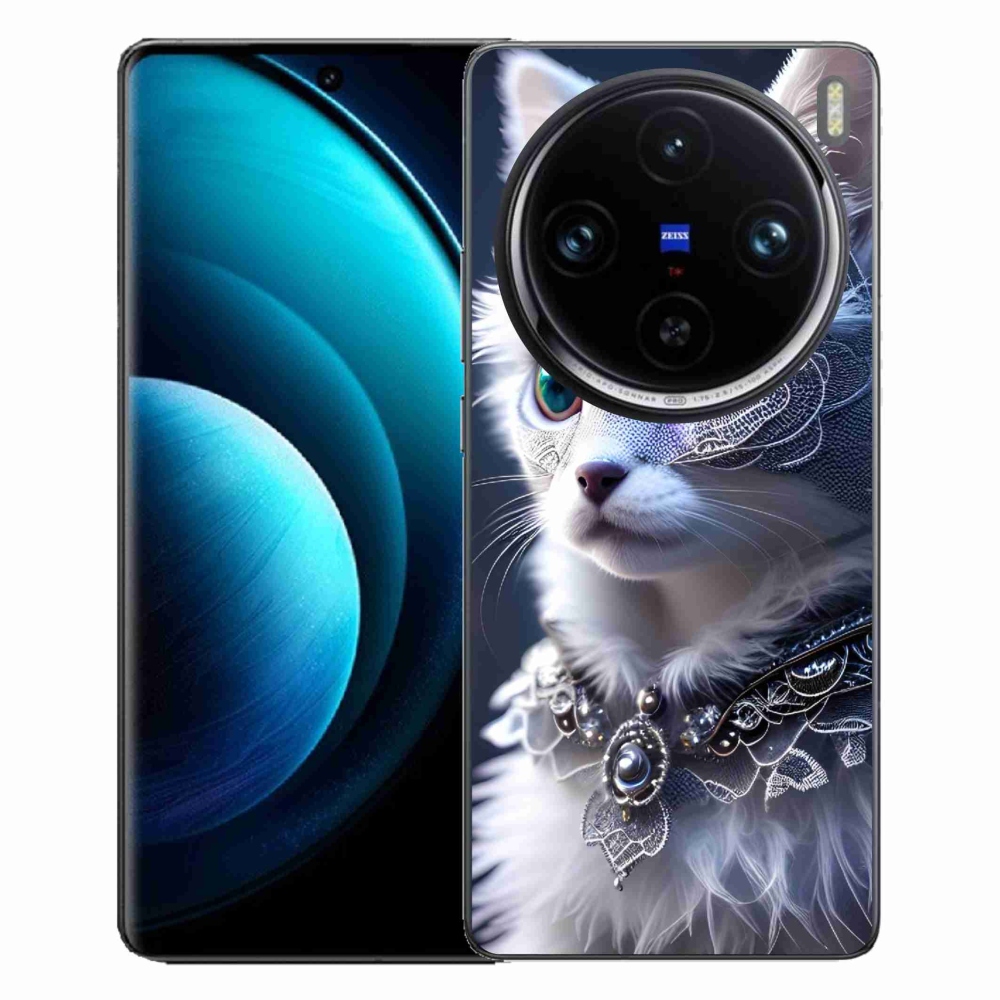Zselés borítás mmCase a Vivo X100 Pro 5G készülékhez - fehér macska