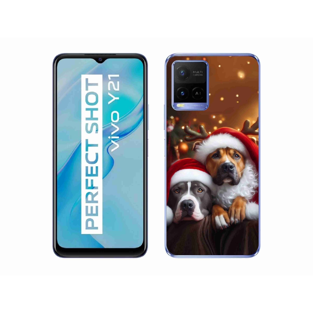 Gél borító mmCase a Vivo Y21/Y21s/Y33s készülékhez - Karácsonyi kutyák