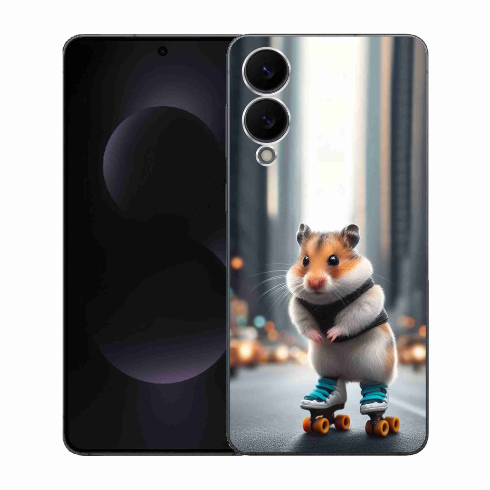 Zselés borítás mmCase Samsung Galaxy S25 Edge készülékhez - hörcsög a korcsolyán