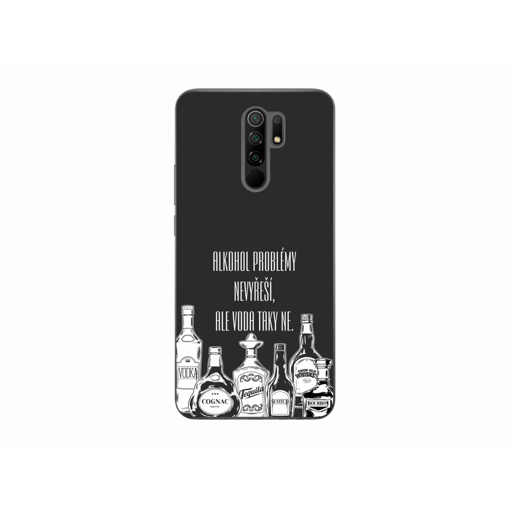 Gél borító mmCase a Xiaomi Redmi 9-hez - vicces szöveg fekete háttérrel