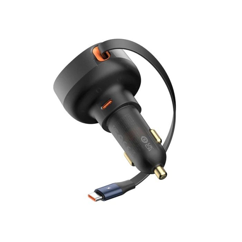 Baseus Enjoyment Pro USB-C 60 W-os autós töltő, Cluster Black