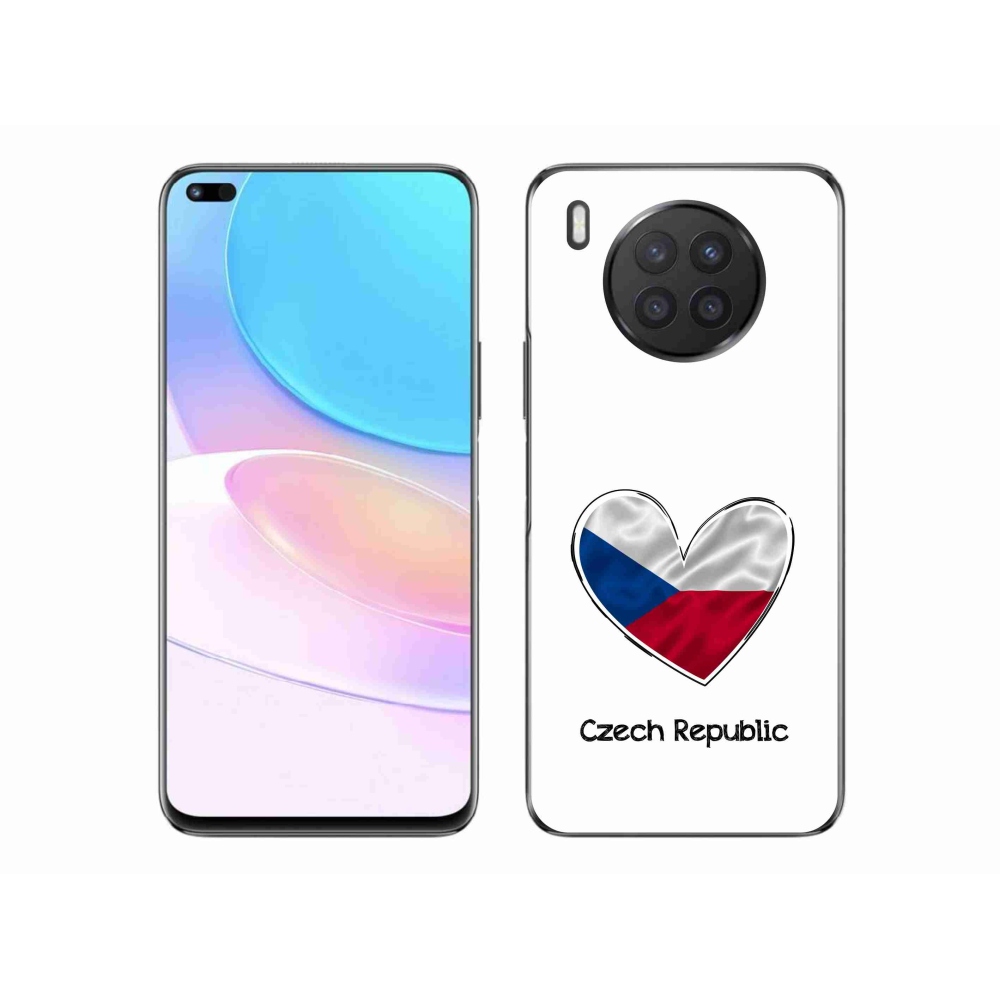 Zselés borító mmCase a Honor 50 Lite készülékhez - szív zászló fehér háttérrel