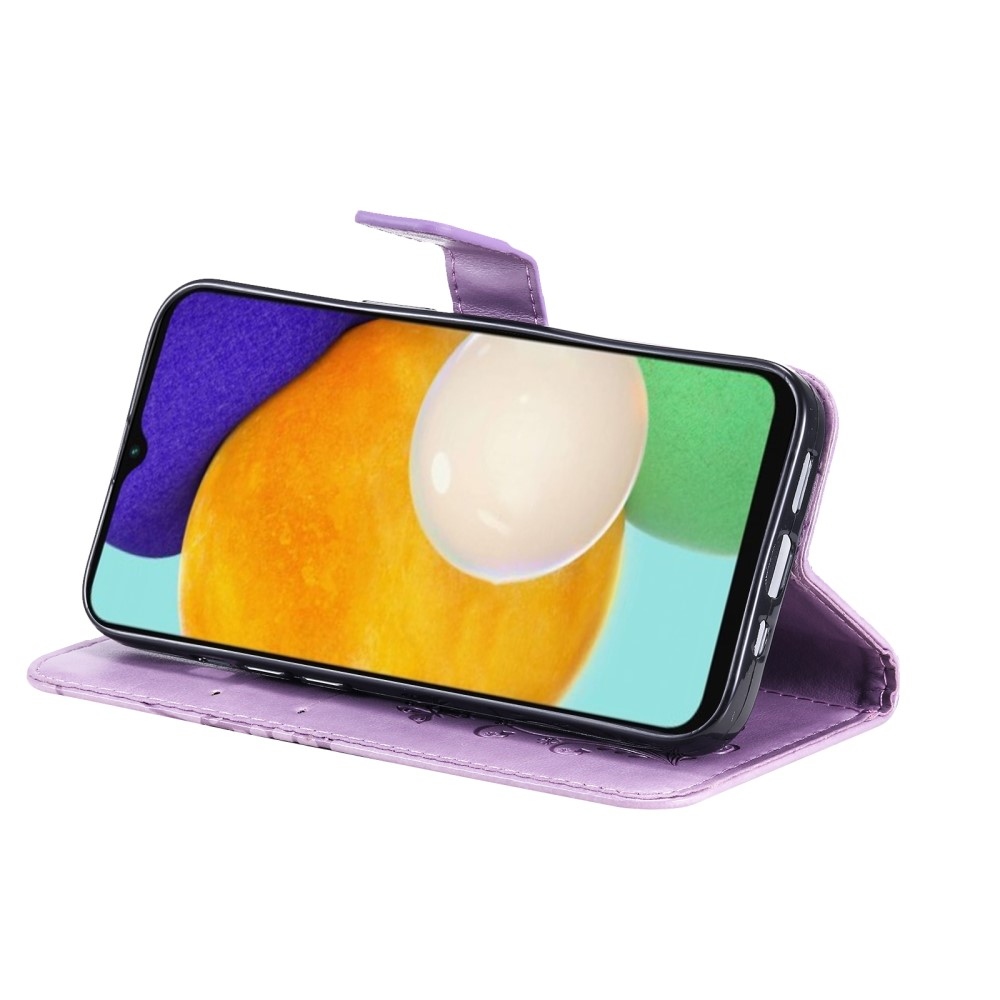 Nagy Buttefly könyv tok Samsung Galaxy A13 5G/A04s készülékhez - lila