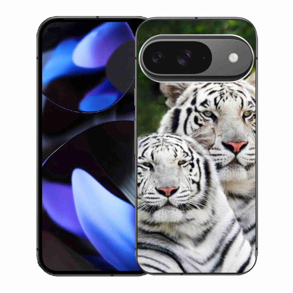Gél tok mmCase a Google Pixel 9/9 Pro számára - fehér tigrisek