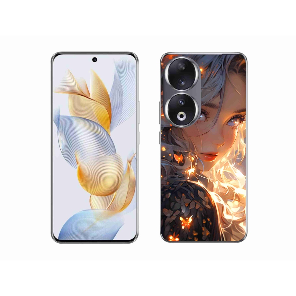 Gél borító mmCase a Honor 90-hez - lány és pillangók