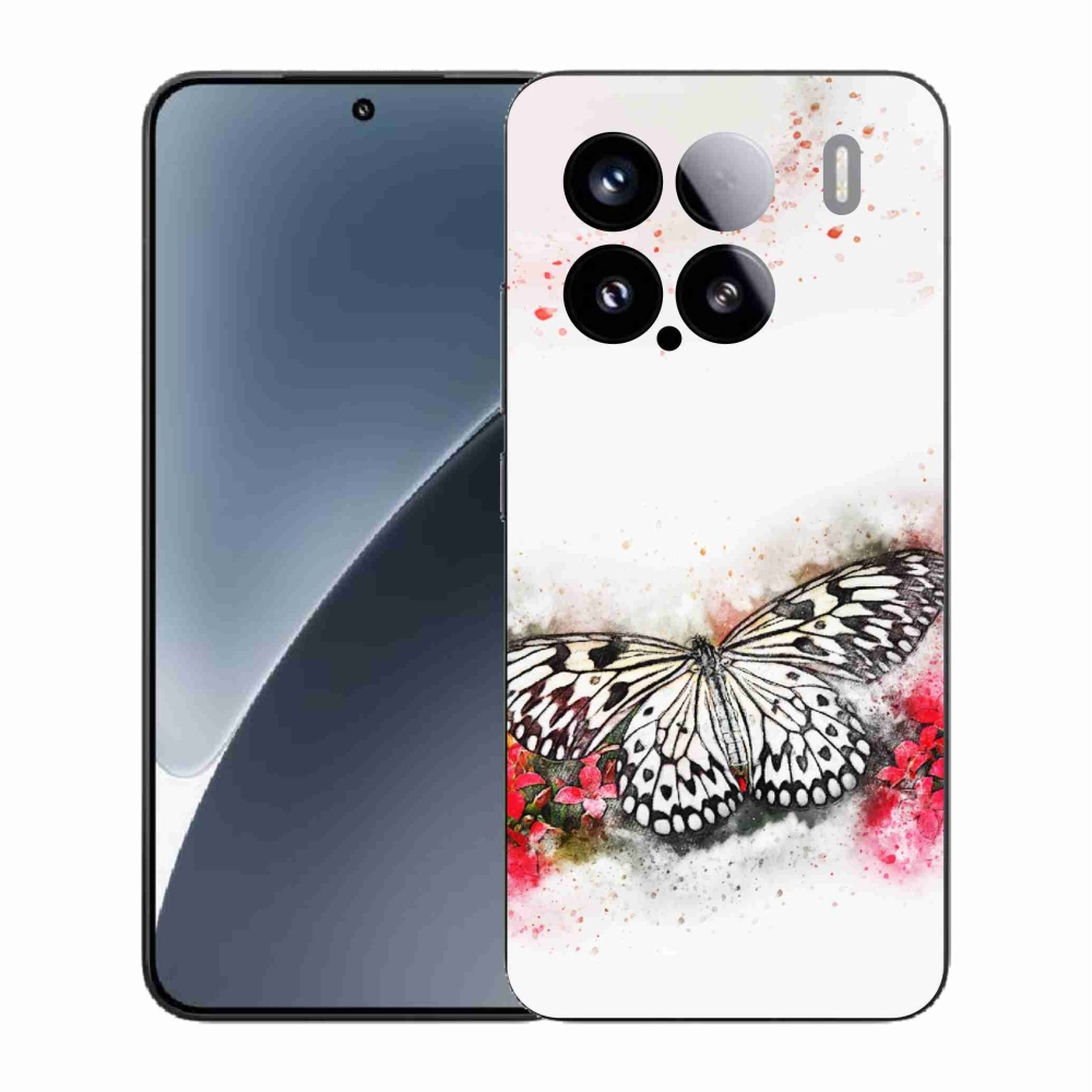 Gél borítás mmCase a Xiaomi 15-hez - fekete-fehér pillangó